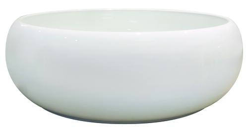 Vasque ronde à poser SORA en céramique Ø36 x h.12 cm - Blanc brillant